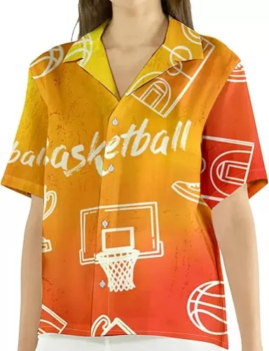 Personalized Sport Women's Hawaiian Shirt with Name, Customized Sports Player Shirt Gift for Vacation Sport Lover