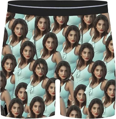 Picture Boxers for Men, Custom Long Boxers - Personalized Gifts for Men