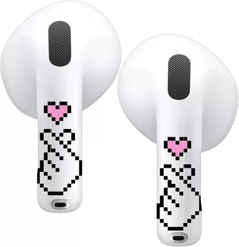 RockMax for AirPods 4 Skin，Finger Heart Decal Sticker for Air Pods 4th Gen, Compatible with AirPod 4 Case 2024, Durable Tattoo Wrap, Easy to Apply