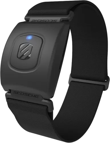 Scosche Rhythm R+2.0: Advanced Waterproof & Dustproof Heart Rate Monitor Armband with ANT+ & BLE Bluetooth Smart for Accurate Workout Tracking Compatible with Smartphones, Wahoo, Peloton, NordicTrack