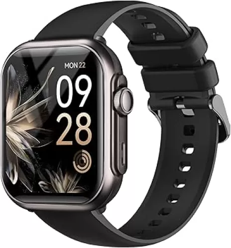 Smart Watch for Men for iPhone&Android: 100 Day+Battery Life, Smart Watch(Answer/Make Calls) with SpO2 Sleep Heart Rate Monitor, 5ATM Waterproof, Fitness Tracker with 120+Sport, Reloj Inteligente Black