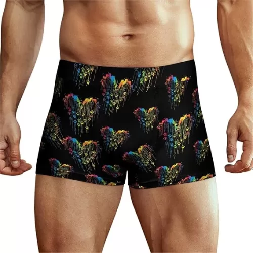 Tie Dye Colorful Dog Paw Heart Men