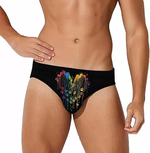 Tie Dye Colorful Dog Paw Heart Men