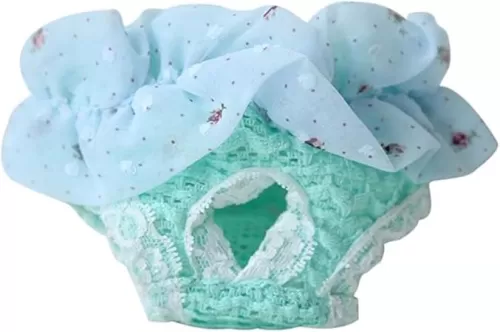 TISTIK Reusable Pet Dog Diaper Lace Edge Pet Sanitary Pants Washable Physiological Pants Female Dog Panties Shorts Underwear Pet Trousers