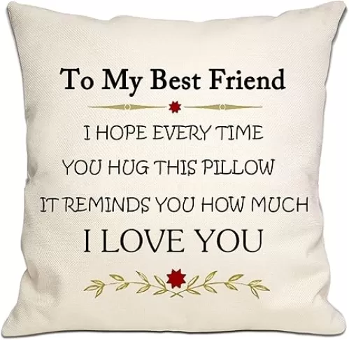to My Best Friend I Hope Every Time You Hug This Pillow It Reminds You How Much I Love You Throw Pillow Cover Cushion Case Friendship Reminder Gift Birthday Gift (Best Friend)