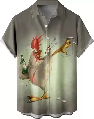 Tropical Shirts Button Down Holiday Casual Hawaiian Short Sleeve Men Loose Beach Shirts
