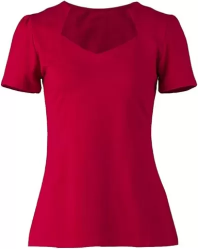 Vintage red tops sweetheart short sleeves pinup T-shirt for women S
