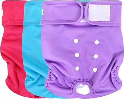 wegreeco Washable Reusable Premium Female Dog Diapers, Medium Large Small Dog Doggie Puppy & Doggy Diapers Female, Period Panties in Heat (Cheetah Print, Medium)