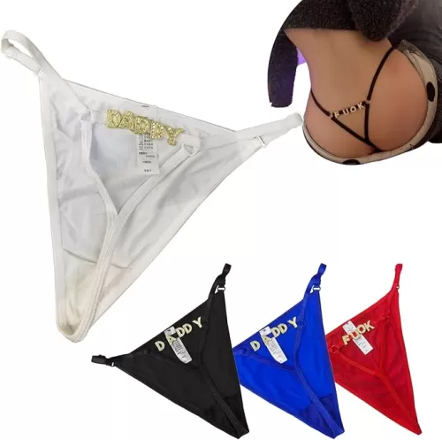 2Pcs Personalized Thongs With Names Custom Name Thongs for Women Sexy Lingerie G-String Thongs Valentine's Day Gifts