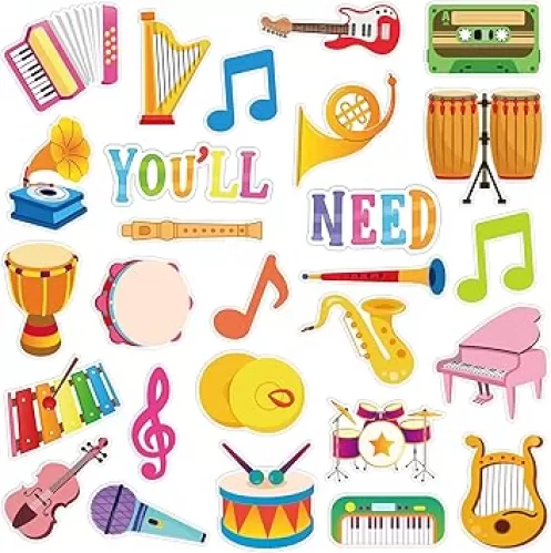 40 PCS Music Classroom Magnets You'll Need Management Music Magnets for Teacher Classroom Must Have Magnetic Educational Teaching Tool Whiteboard Fridge Decoration Back to School Party Supplies