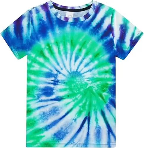 Boys Tie Dye Shirt Size 4-14 Hippies Senior Rainbow Tees T Shirts for Kids