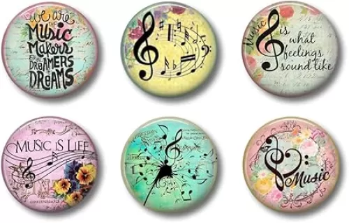BTS Music Magnets - Cute Locker Magnets for Teen Girls - Whiteboard Office or Fridge - Funny Magnet Gift Set (8 Pack, Plastic, Round, 1.75 inches, Multicolor, Playful, Humorous Music Theme)