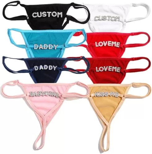 CECE&COLE Sexy Lady Custom Underwear Boyfriend Name Letter Bikini Lace G-String Thong Low Waist Chain Girl Body Jewelry