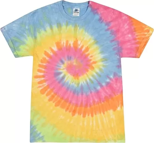 Colortone Tie Dye T-Shirts for Men and Women - Unisex Short Sleeve Tie-Dye T Shirts for Adults