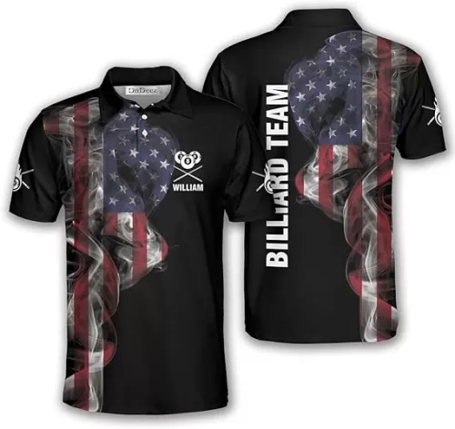 Custom Billiards Shirts for Men, Personalized Billiards Jerseys with Team Name, Sizes S - 5XL