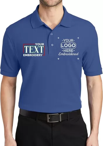 Custom Embroidered Polo Shirt for Men Personalized Embroidery Name Text Logo Golf Tee