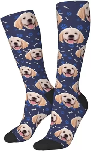 Custom Face Socks with Photo, Personalized Socks with Picture, Funny Gag Gifts Socks for Valentine