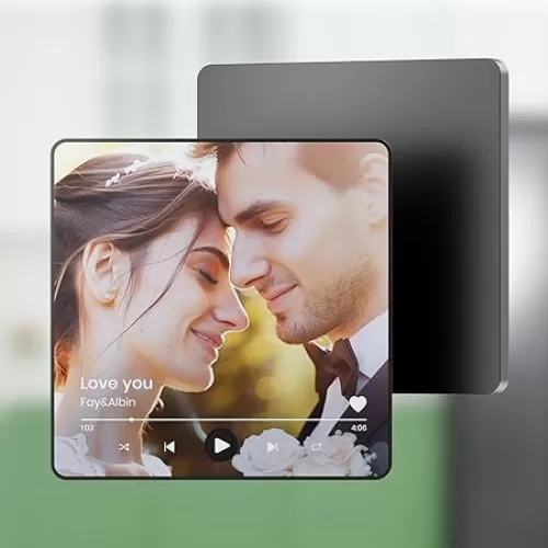 Custom Music Fridge Magnet, Customized Graduation Photo Gifts for classmates Fathers Day Birthday Christmas from Kids Daughter Son, Unique Spotify Song Plaque Gifts for dad mom Grandma Wife