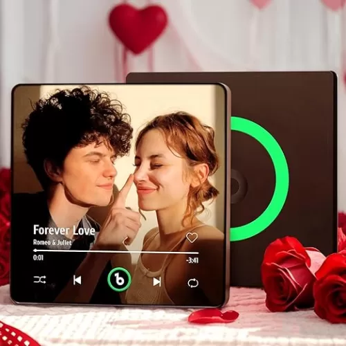 Custom Music Fridge Magnet Personalized Spotify Plaque Song Magnets Can Play Songs Refrigerator Music Album Fridge Magnets with Photo Built-in Music Gifts for Couples Lovers