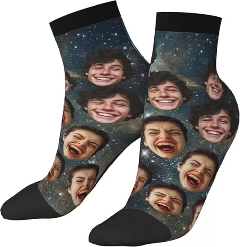 Custom Personalized Photo Pet Face Socks, Funny Unisex Crew Socks with Picture for Men Women Gifts
