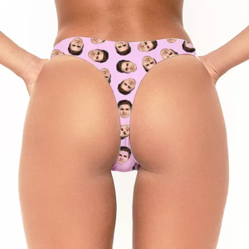Custom photo bikini thong Personalized Thong bikini With Your Words, Bikini personalizado con tu foto o texto (XS)