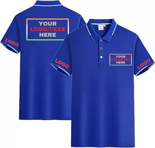 Custom Polo Shirt Design Your Own Text Logo Photo Name Personalised Men's Women's Golf Shirts Printed Front and Back Printed