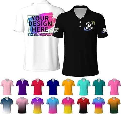 Custom Polo Shirts for Men Women Design Your Own Text Logo Golf Shirt Personalized Customized Business Shirts Workwear Gifts