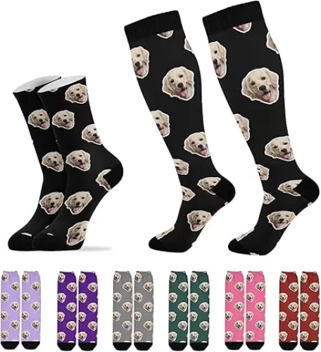 Custom Socks Personalized Ankle Socks Knee High Socks Customized Funny Socks for Women Men Customizable Gifts