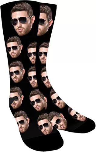 Custom Socks with Faces Funny Printed Photo Pet Socks Personalized Picture Crew Socks Unisex Gift for Men Women