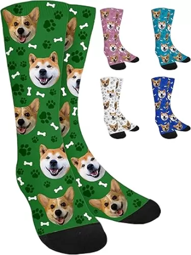 Custom Socks with Photo, Customizable Personalized Socks with Dog Pictures, Christmas Gifts for Men Women Her