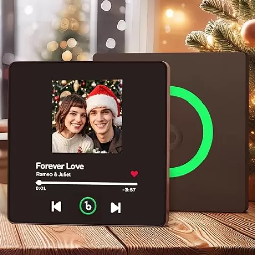 Custom Spotify Music Fridge Magnet Can Play Songs Personalized Picture Magnets for Refrigerator with Built-in Music Player, Unique Home Decor Gift for Couples Christmas Valentine
