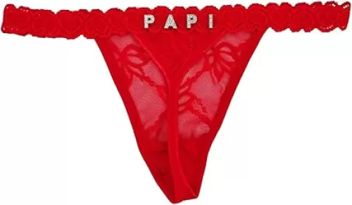 Custom Thong With A Special Meaning Word Daddy Personalized Thong Lace Low Rise Underwear Panties for Women