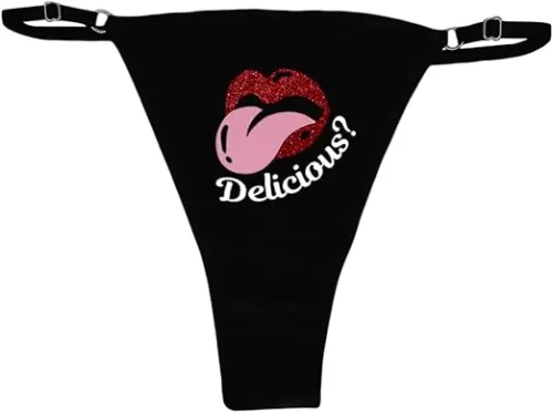Delicious Sexy Transparent See Through & Cotton Thong Bikini Women's Funny Underwear Panties Lingerie