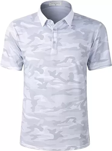 Derminpro Men’s Camo Golf Shirts Moisture Wicking Short/Long Sleeve Dry Fit Golf Polos