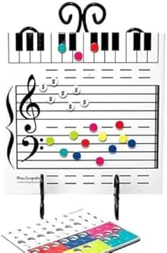 Dry Erase Music Staff White Boards, Magnetic Dry Erase Board Note Reading Borad for Music Lessons Piano Teaching Music Gift, Double Sided Music Staff Whiteboard for Kids Students