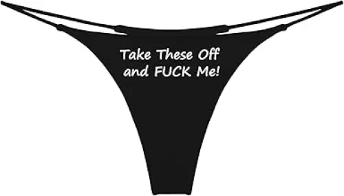 F My Ass Daddy G-String Thong, Flirty Fun Sports Underwear, Take These Off And F Me Panties Gifts for Wife
