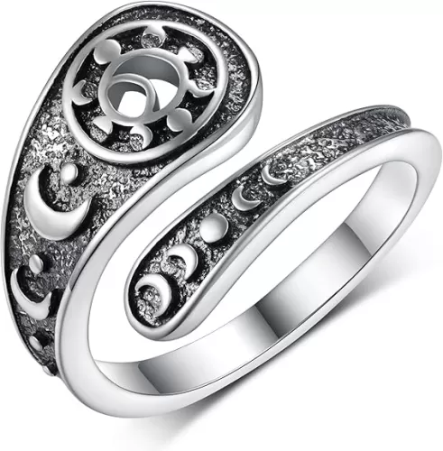Faith/Moon Phase/Celtic/Phoenix Spoon Ring 925 Sterling Silver Thumb Ring Jewelry Girl Woman Birthday Gift