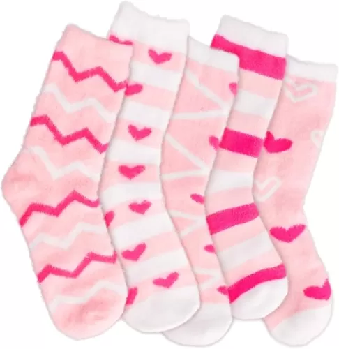 Fuzzy Socks for Women, Pink Fuzzy Socks Gifts for Her on Valentines Mothers Day, Christmas Stocking Stuffers for Women