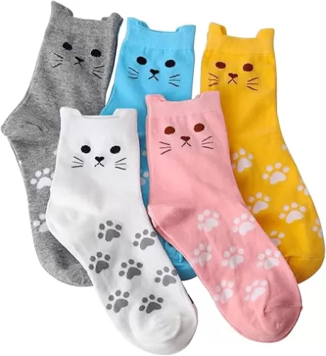 Ginmewrae Cat Socks Womens Fun Socks Cute Animals Novelty Casual Socks Funny Birthday Christmas Gifts for Cat Lovers