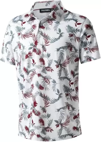 Golf Shirts for Men Dry Fit Performance Print Short Sleeve Moisture Wicking Golf Polo Shirts
