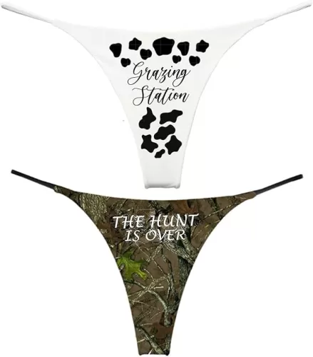 Grazing Station and The Hunt is and Over Women's Thong (Pack of 2)
