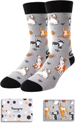 HAPPYPOP Funny Socks for Men - Novelty Gifts Otter Donkey Monkey Gifts Cat Chicken Socks