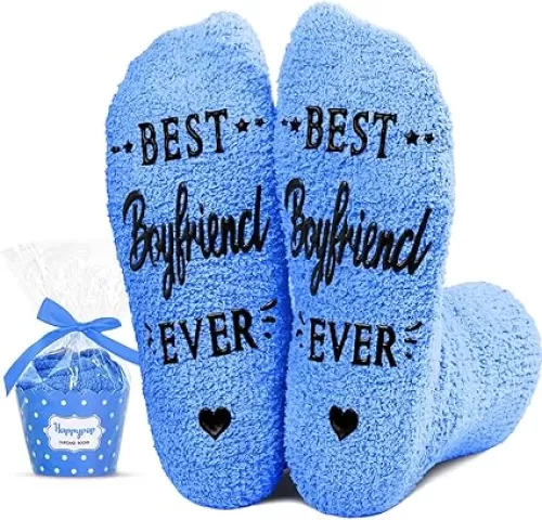 HAPPYPOP Gifts for Boyfriend Girlfriend - Boyfriend Girlfriend Love Socks, Valentines Day Gifts for Her Him