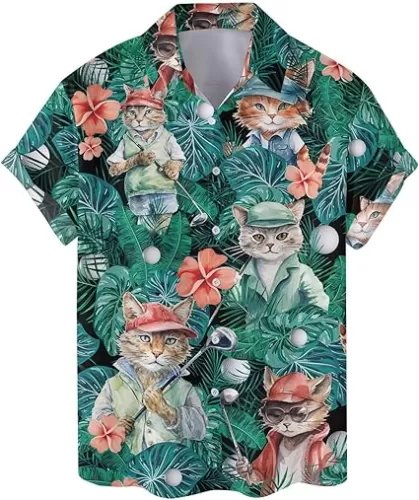 Hawaiian Shirt for Men Aloha Vintage Mens Hawaiian Shirts Short Sleeve Button Down Shirt Men
