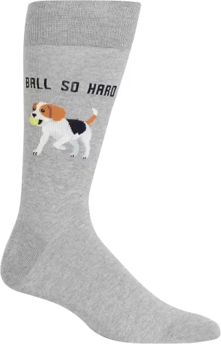 Hot Sox Men's Fun Dogs Crew Socks-1 Pair Pack-Cool & Funny Pets Novelty Fashion Gifts