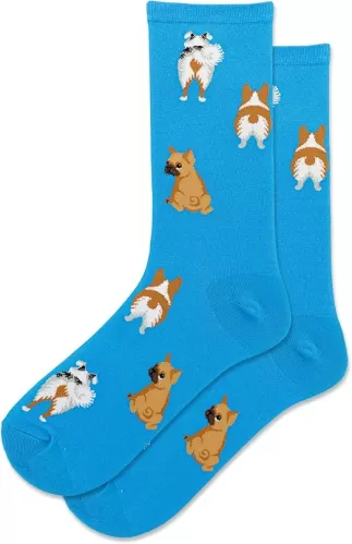 Hot Sox Women's Fun Dog Lovers Crew Socks-1 Pair Pack-Cool & Cute Wordplay Novelty Fashion Gifts