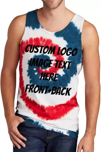 INK STITCH Pc147tt Custom Design Your Own Printing Logo Texts Team Tie Dye Tank Tops - Multicolors
