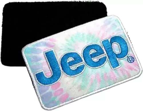 Jeep Tie Dye Text Logo Embroidered Patch (2-Piece Hook and Loop)
