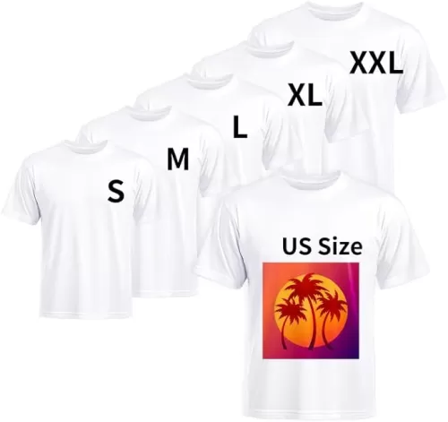 Joyclub 5 PCS Unisex Sublimation Blanks Bulk Polyester T Shirts for Sublimation White Crew Neck Short Sleeve Wholesale for Adults DIY Gifts