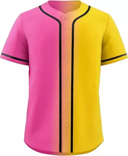 KXK Blank Baseball Jersey for Men Casual Button Down Shirts Short Sleeve Active Team Sports Uniform